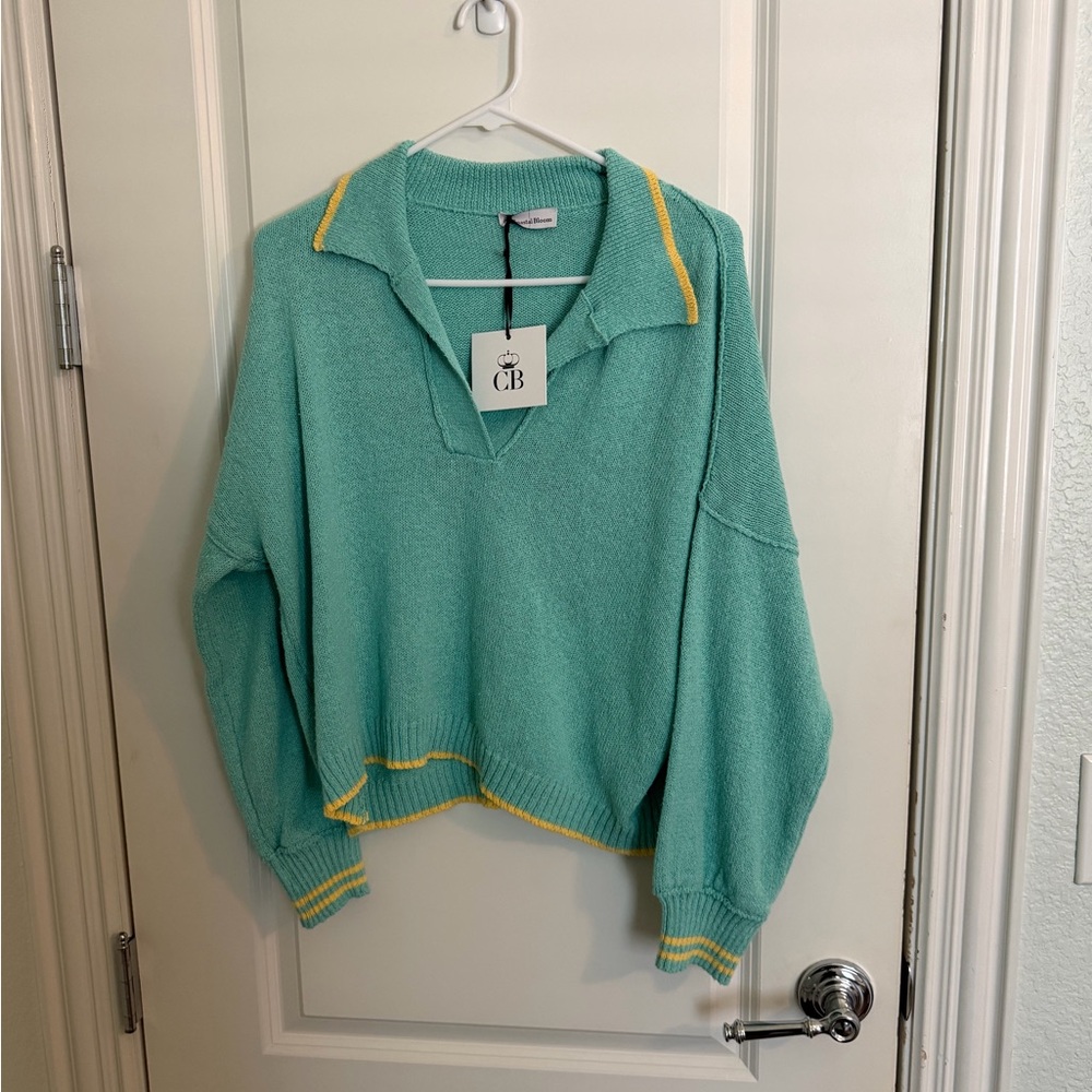 Coastal Bloom Polished Layers Italian Sweater